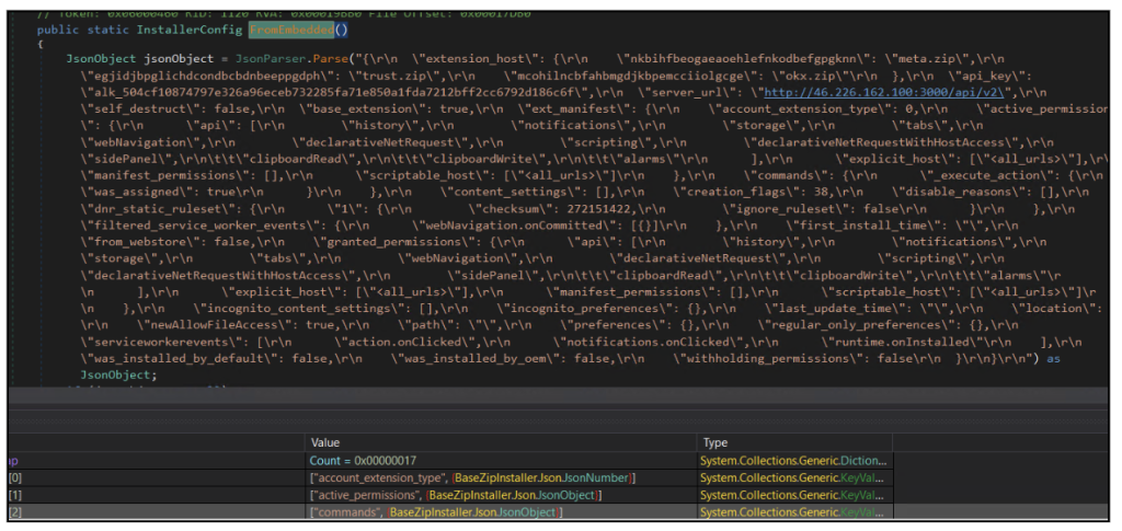Fig. 22 Stored Config as seen in Dnspy
